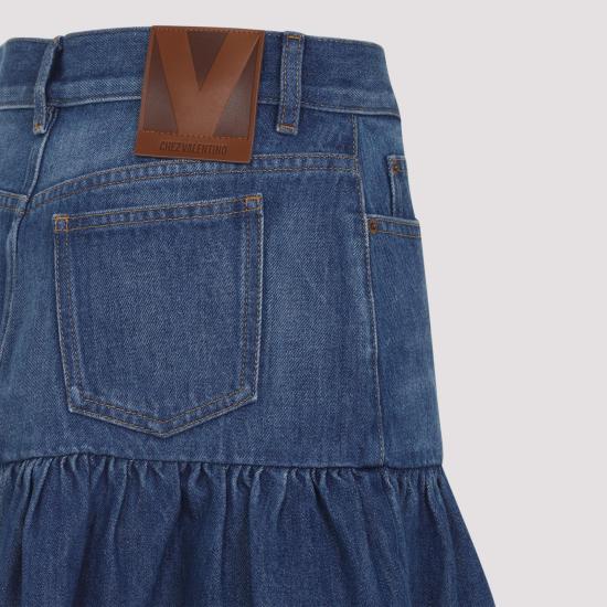 25FW 발렌티노 가라바니 숏 스커트 7B3DD20L9KH 558 MEDIUM BLUE DENIM - VALENTINO GARAVANI