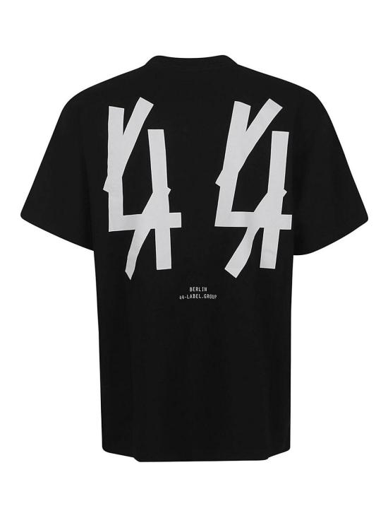 44레이블 반팔 티셔츠 B0030556FA582P396 Black - 44 LABEL