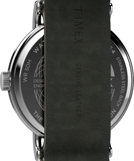  타이맥스 손목시계 타임스 위켄더 40mm 가죽 스트랩 시계 - TIMEX