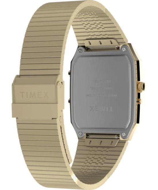  타이맥스 손목시계 Timex Q Timex 1982 Ana Digi Reissue 33mm 스테인리스 스틸 브레이슬릿 시계 - TIMEX