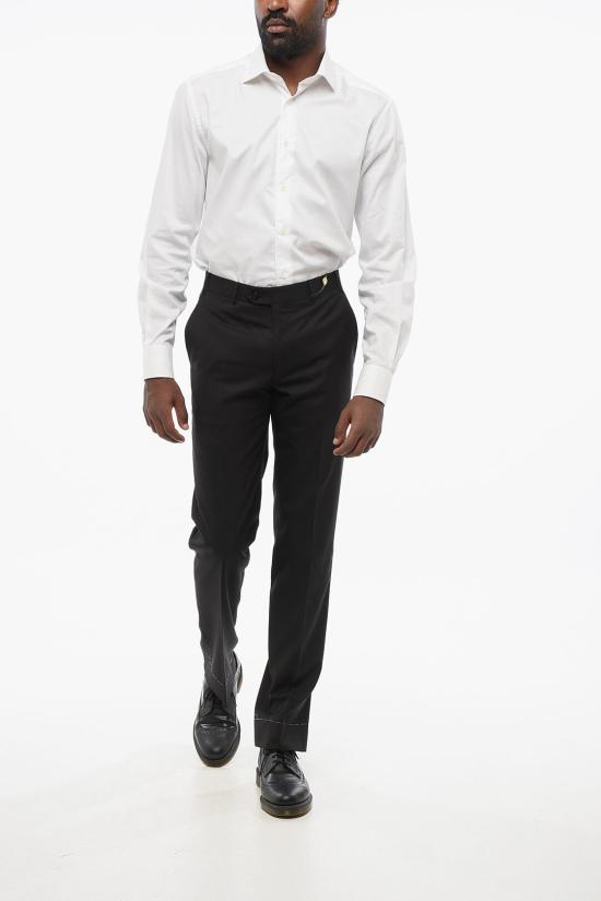  꼬르넬리아니 스트레이트 팬츠 765800 6118119 020 Black - CORNELIANI