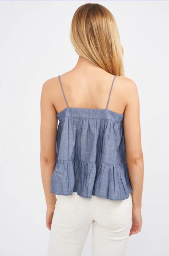  마레아 민소매 티셔츠 제나 샴브레이 탱크 - MAREA