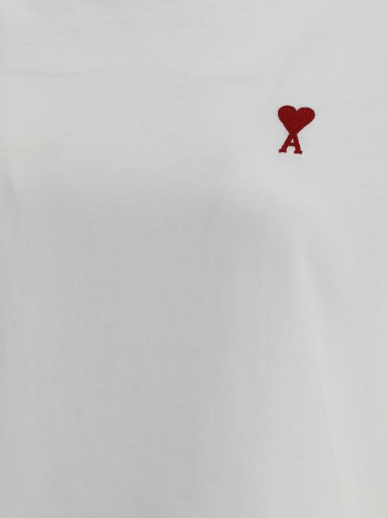 26FW 아미 스몰 하트 로고 티셔츠 BFUTS035724 100 WHITE - AMI