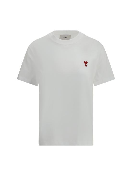 26FW 아미 스몰 하트 로고 티셔츠 BFUTS035724 100 WHITE