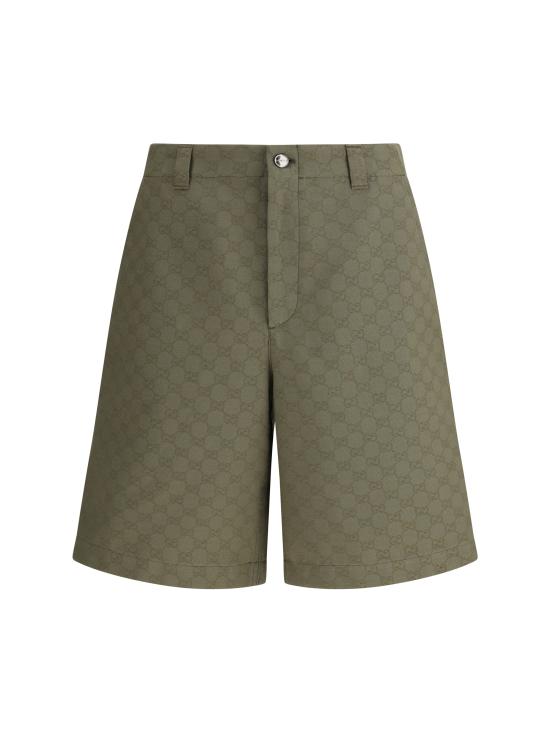 25FW 구찌 GG 캔버스 카고 숏 팬츠 814728ZAF4S 3065 GREEN