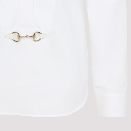 25FW 구찌 스빗 타이 넥 셔츠 831912 Z8B2P 9000 WHITE - GUCCI