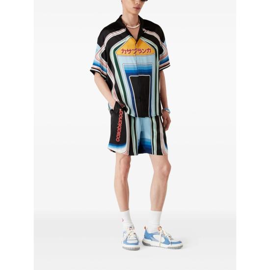 25FW 카사블랑카 숏팬츠 TR 012 05 BLACK BLUE - CASABLANCA