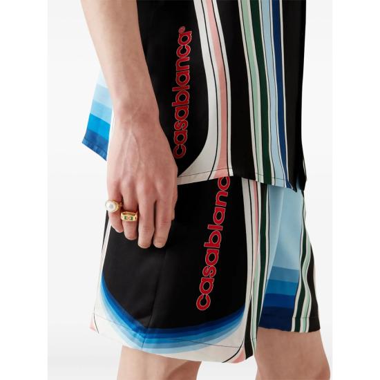 25FW 카사블랑카 숏팬츠 TR 012 05 BLACK BLUE - CASABLANCA