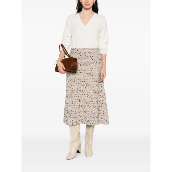 25FW 파비아나 필리피 브이넥 커프 스웨터 MAD215F091 L517 25 WHITE - FABIANA FILIPPI