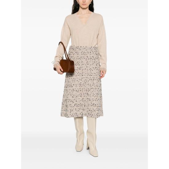 25FW 파비아나 필리피 브이넥 커프 스웨터 MAD215F091 L517 0158 NEUTRALS - FABIANA FILIPPI