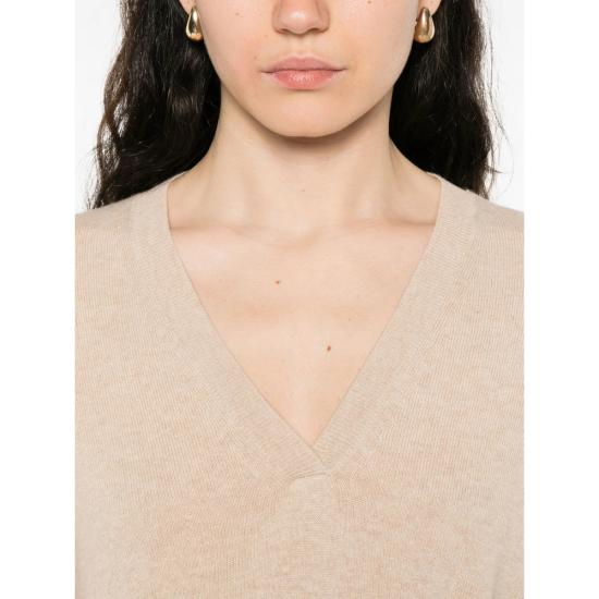25FW 파비아나 필리피 브이넥 커프 스웨터 MAD215F091 L517 0158 NEUTRALS - FABIANA FILIPPI