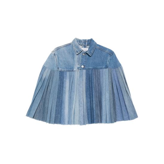 25FW 이엘브이 데님 자켓 PLEATED MILBL BLUE