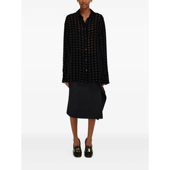 25FW 살바토레 페라가모 블라우스 13H026 0782997 NERO BLACK - SALVATORE FERRAGAMO