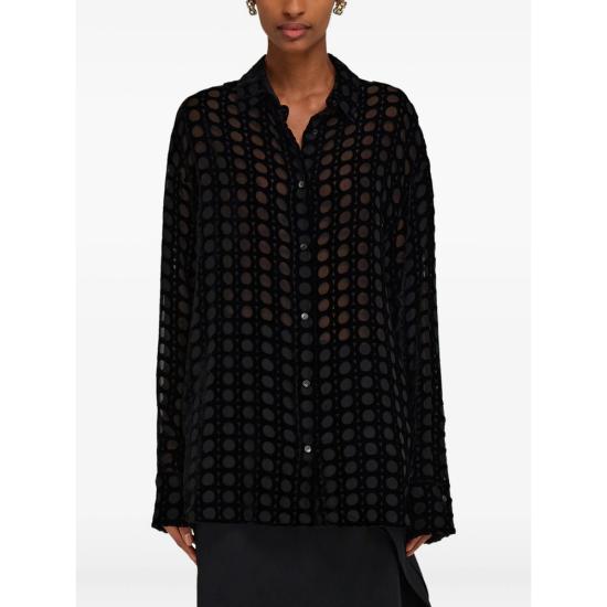 25FW 살바토레 페라가모 블라우스 13H026 0782997 NERO BLACK - SALVATORE FERRAGAMO