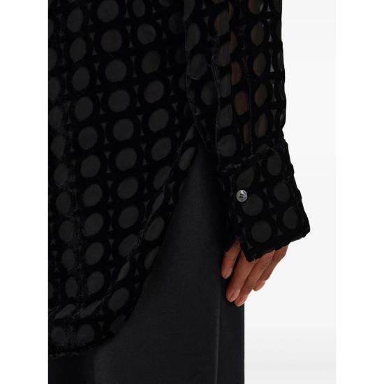 25FW 살바토레 페라가모 블라우스 13H026 0782997 NERO BLACK - SALVATORE FERRAGAMO
