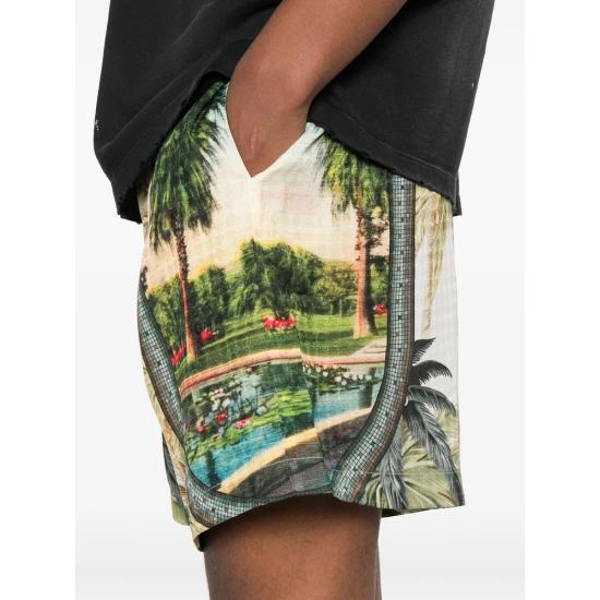 25FW 아미리 숏팬츠 AMSHCA1107 MULTI NEUTRALS GREEN - AMIRI