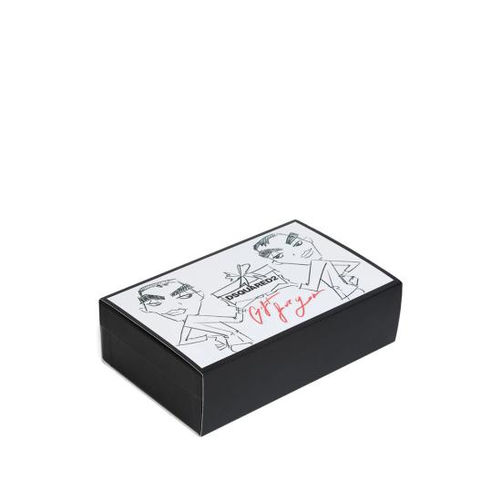 25FW 디스퀘어드2 남성지갑 GBM0001 01504110 M063 BLACK WHITE - DSQUARED2