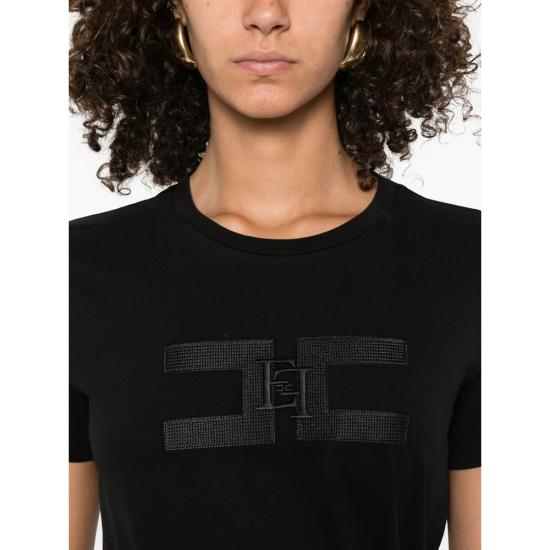 25FW 엘리자베타프랜치 반팔 티셔츠 MA00756E2 110 BLACK - ELISABETTA FRANCHI