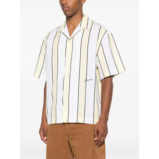 25FW 자크뮈스 반팔 셔츠 SHM00200 CW00484 2BM WHITE YELLOW - JACQUEMUS