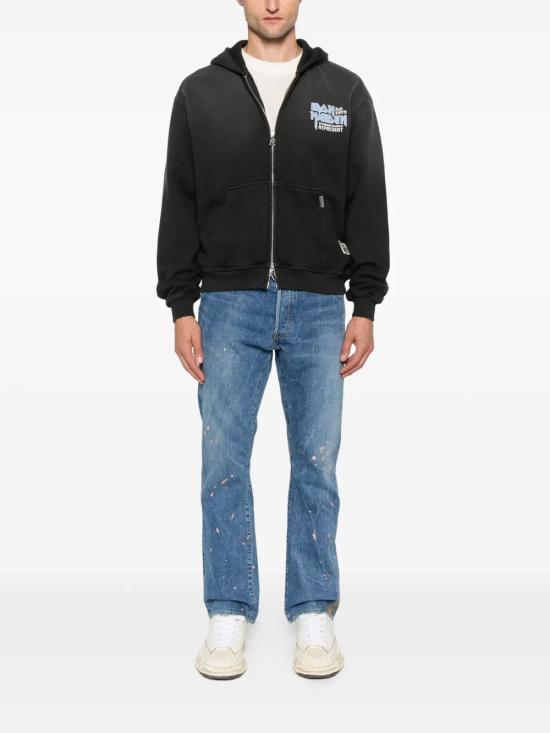 25FW 리프레젠트 후드 티셔츠 MLM100578 04 04 STAINED BLACK - REPRESENT