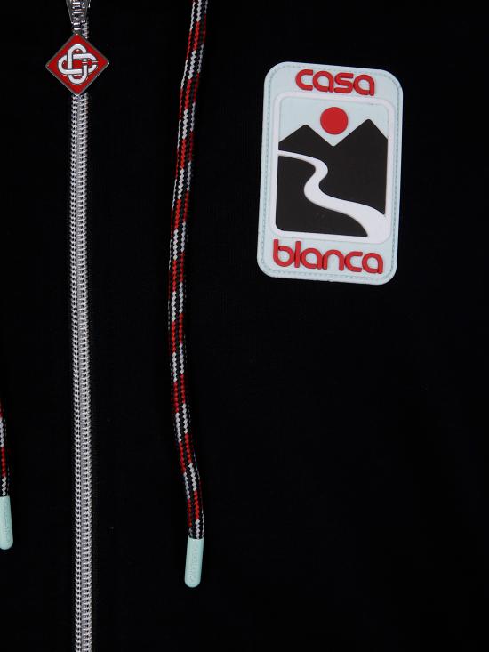 25FW 카사블랑카 후드 티셔츠 U MPF25 JTP 150 01 BLACK LOOPBACK - CASABLANCA