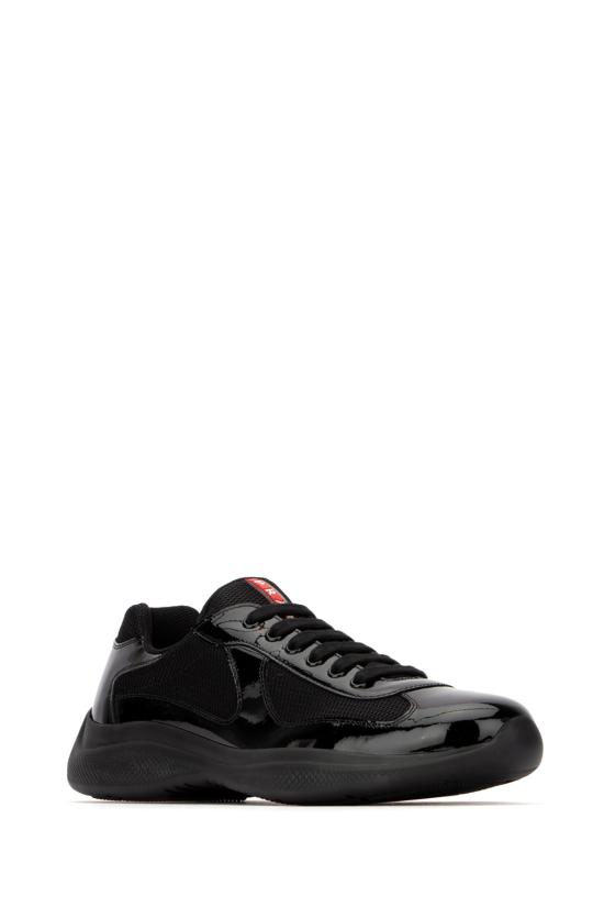 26FW 프라다 아메리카 컵 가죽 및 바이크 패브릭 스니커즈 4E3400 ASZ F0002 BLACK DOM - PRADA