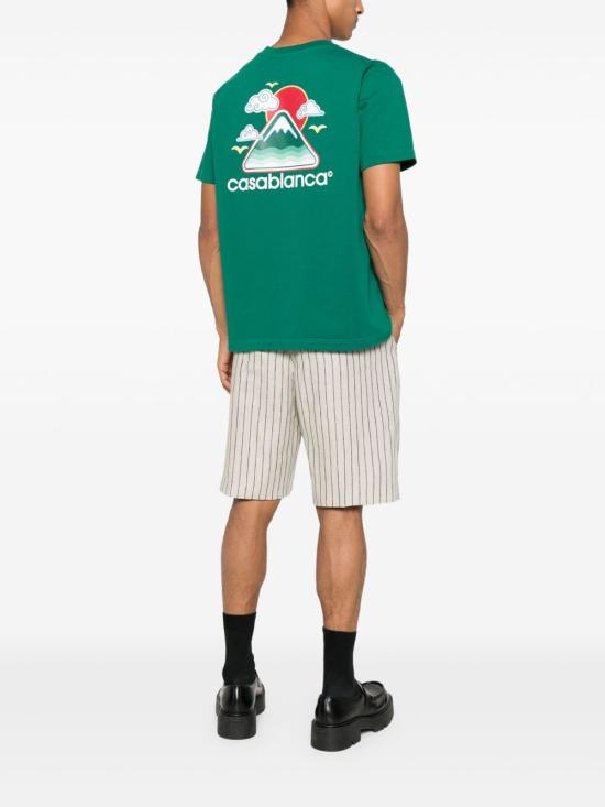 25FW 카사블랑카 반팔 티셔츠 MPF25JTS001 06GREEN Green - CASABLANCA
