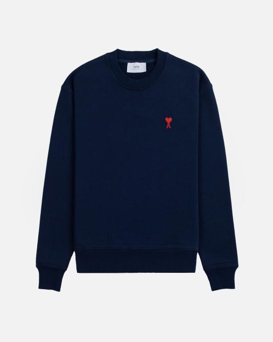 24FW 아미 스몰 하트 로고 스웨트셔츠  BFUSW035730 430 Blue