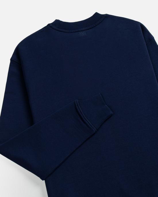 24FW 아미 스몰 하트 로고 스웨트셔츠  BFUSW035730 430 Blue - AMI