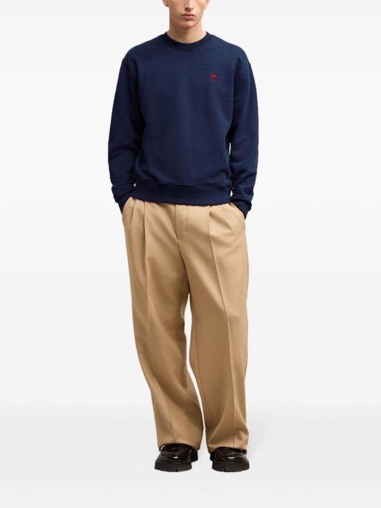 24FW 아미 스몰 하트 로고 스웨트셔츠  BFUSW035730 430 Blue - AMI