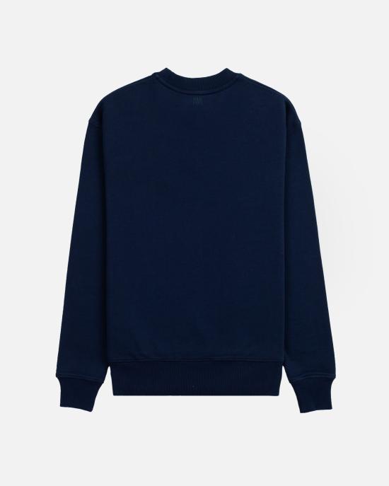 24FW 아미 스몰 하트 로고 스웨트셔츠  BFUSW035730 430 Blue - AMI