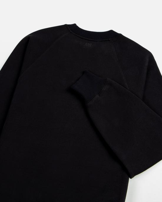 24FW 아미 스몰 하트 로고 스웨트셔츠  BFUSW035730 001 Black - AMI