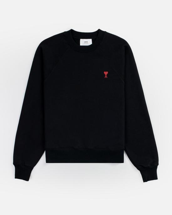 24FW 아미 스몰 하트 로고 스웨트셔츠  BFUSW035730 001 Black