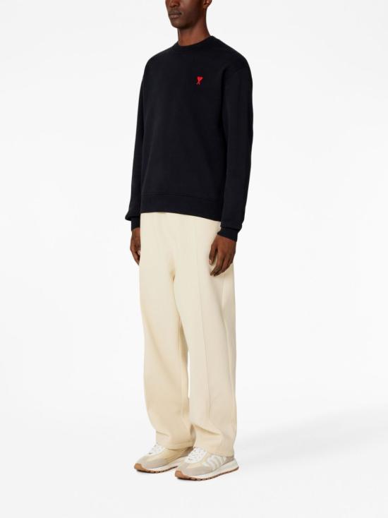 24FW 아미 스몰 하트 로고 스웨트셔츠  BFUSW035730 001 Black - AMI