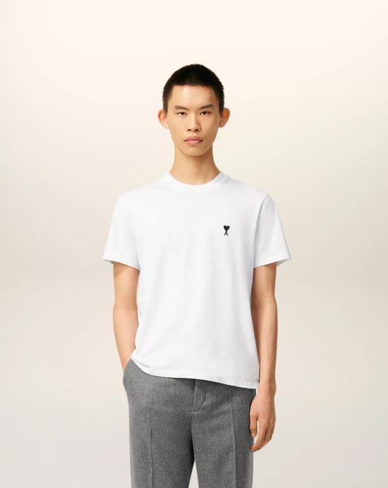 24FW 아미 반팔 티셔츠 HTS346724 100 White - AMI