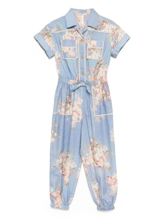 25FW [주니어] 짐머만 점프수트 1478USS255 TEAL BLUE BOTANICAL FLORAL Blue