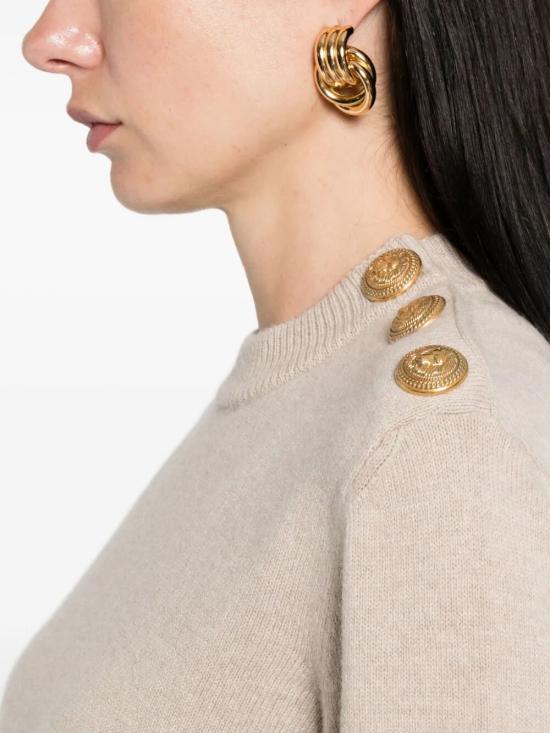 25FW 발망 스웨터 FF1KD095KI87 0BX BEIGE CLAIR - BALMAIN