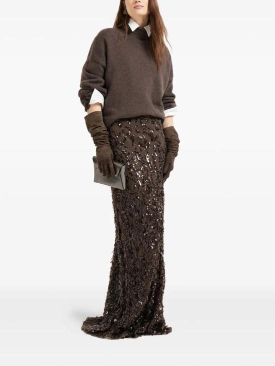 25FW 브루넬로 쿠치넬리 터틀넥 M12501703C2559 Brown - BRUNELLO CUCINELLI