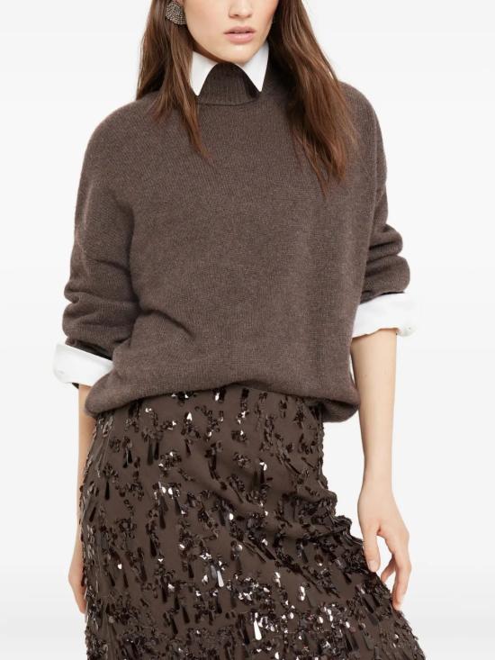 25FW 브루넬로 쿠치넬리 터틀넥 M12501703C2559 Brown - BRUNELLO CUCINELLI