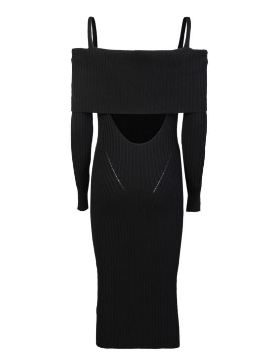  안드레아 아다모 미디 원피스 ADFW22 DR07770 473 Black - ANDREA ADAMO