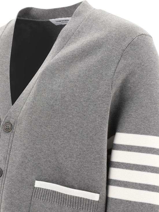  톰브라운 4바 스트라이프 밀라노스티치 포인트 티핑 가디건 MKC460A Y3006 055 Grey - THOM BROWNE