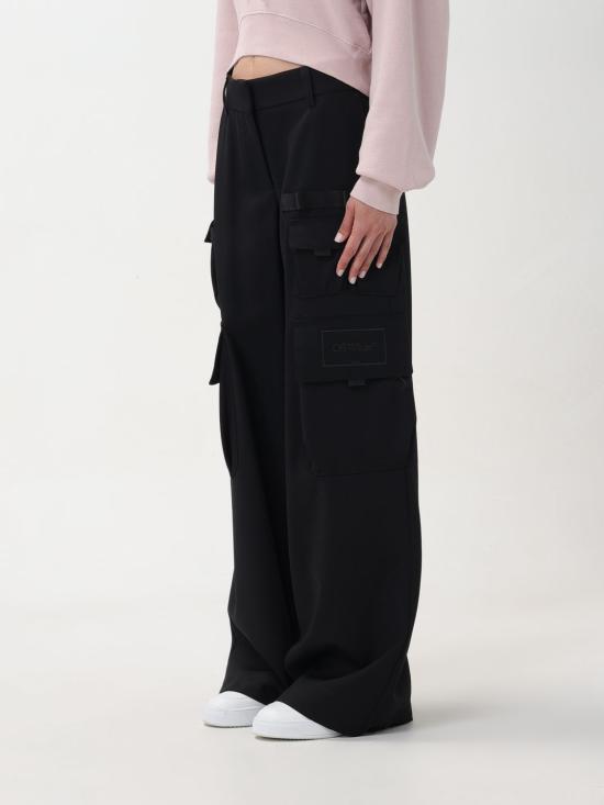 25FW 오프화이트 팬츠 OWCF017S24FAB001 1010 Black - OFF WHITE