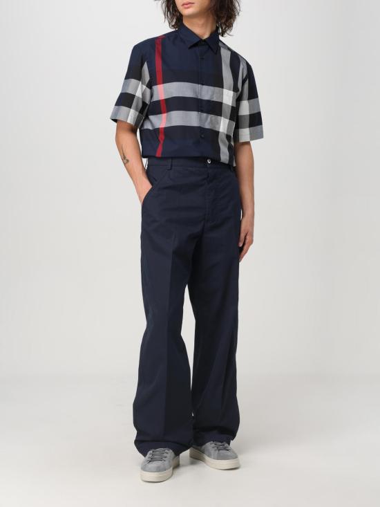 25FW 버버리 체크 코튼 셔츠  8079592 Blue - BURBERRY