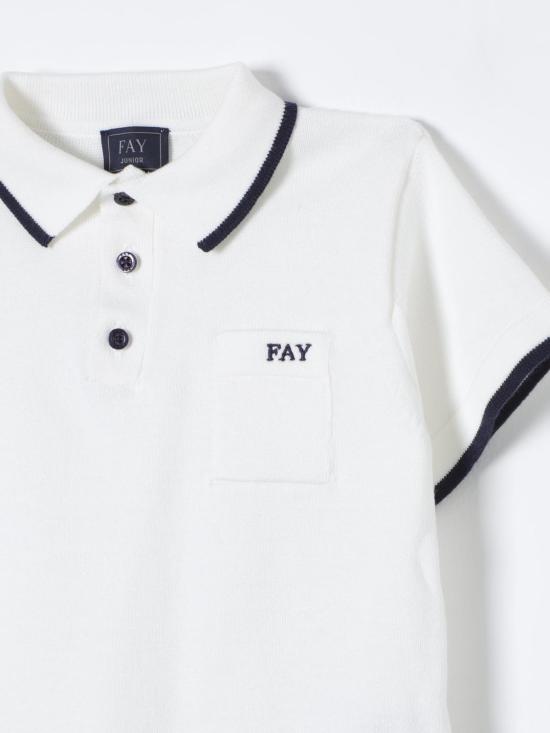 25FW [키즈] 페이 폴로 셔츠 FU9P01Z1376 103BL Ivory - FAY