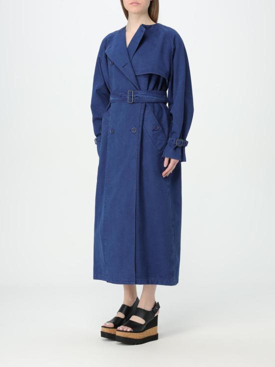 25FW 막스마라 칼라오 트렌치 코트 2411121073600 010 Blue - MAX MARA