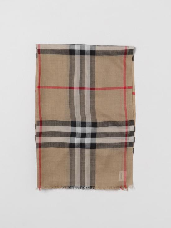 25FW 버버리 체크 울 실크 스카프 8078779 Beige