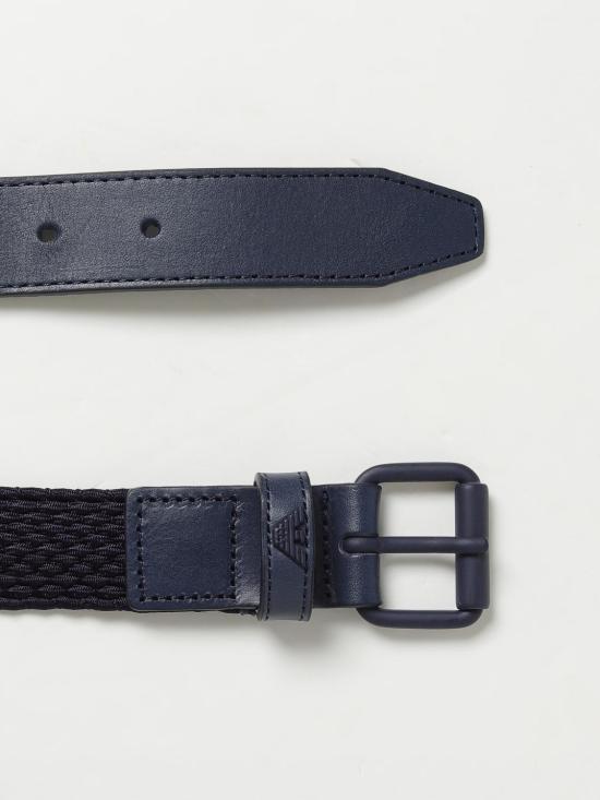 25FW [키즈] 엠포리오 아르마니 가죽 벨트 4015224R562 06935 Blue - EMPORIO ARMANI