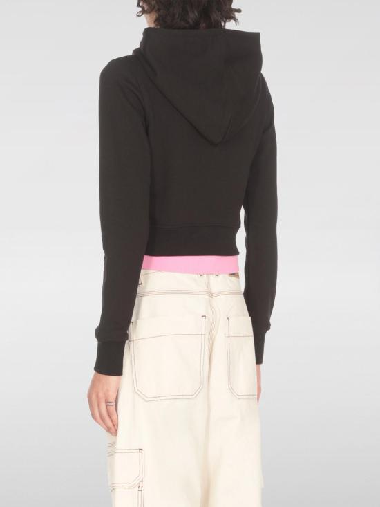 25FW 디젤 F 슬리미 후드 Od 컷 아웃 로고 크롭 후드티셔츠 A157140GRAC 9XX Black 1 - DIESEL