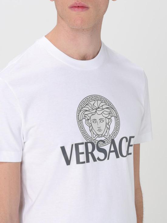 25FW 베르사체 반팔 티셔츠 10142261A10088 1W000 White - VERSACE