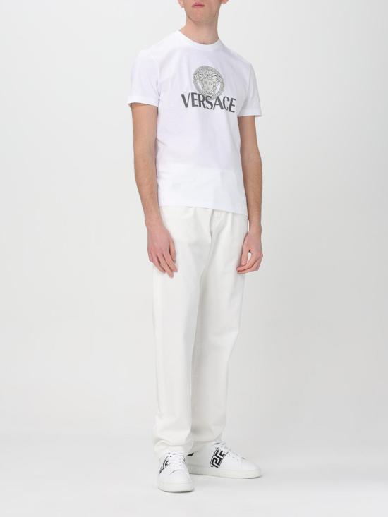 25FW 베르사체 반팔 티셔츠 10142261A10088 1W000 White - VERSACE